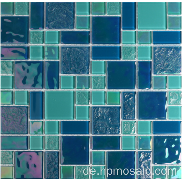 Glasmosaikfliesen blau gemischt